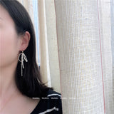 Natural Freshwater Pearl Tassel Bow Earrings