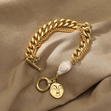 Baroque Freshwater Pearl Cuban Chain Bracelet