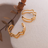 18K Gold Wave Pattern Double Opening Ring