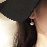 Simple Pearl Pendant Earrings
