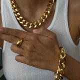 INS Style 15mm Cuban Chain Necklace