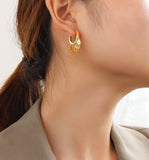 INS Style Geometric Disc Hoop Earrings