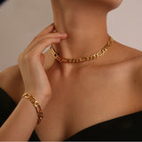 INS Style Rust-Free Waterproof Figaro Chain Necklace
