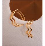 18K Gold Wave Pattern Double Opening Ring