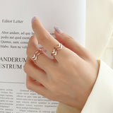 18K Gold Wave Pattern Double Opening Ring