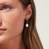 Freshwater Pearl C-Shaped Pendant Earrings