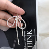 Natural Freshwater Pearl Tassel Bow Earrings