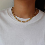 INS Style Rust-Free Waterproof Figaro Chain Necklace