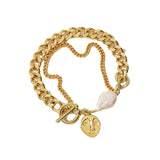 Baroque Freshwater Pearl Cuban Chain Bracelet