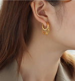 INS Style Geometric Disc Hoop Earrings