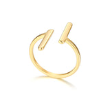 INS Style Parallel Line Shape Open Ring