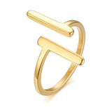 INS Style Parallel Line Shape Open Ring
