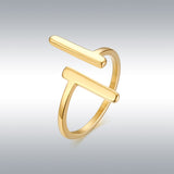 INS Style Parallel Line Shape Open Ring