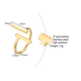 INS Style Parallel Line Shape Open Ring