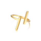 INS Style Parallel Line Shape Open Ring