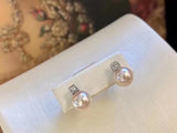 Micro-inlaid Zircon Pearl Earrings