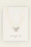 Irregular Pearls Lock Chain Necklace
