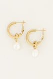 Ins Style Freshwater Pearl Hoop Earrings