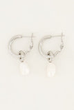 Ins Style Freshwater Pearl Hoop Earrings