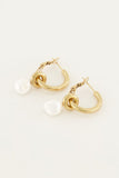 Ins Style Freshwater Pearl Hoop Earrings