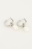 Ins Style Freshwater Pearl Hoop Earrings