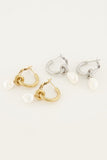 Ins Style Freshwater Pearl Hoop Earrings