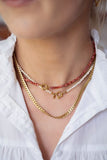 Irregular Pearls Lock Chain Necklace